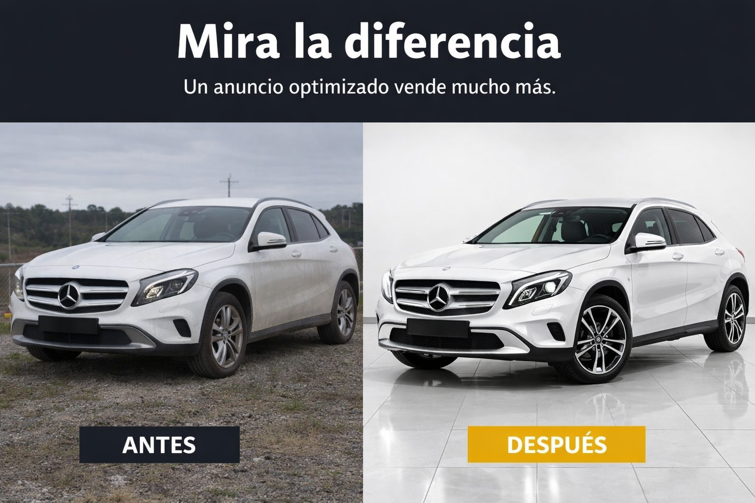 Antes-después Mercedes<br />
